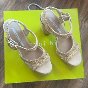 Gianni Bini Cream Woven Heels